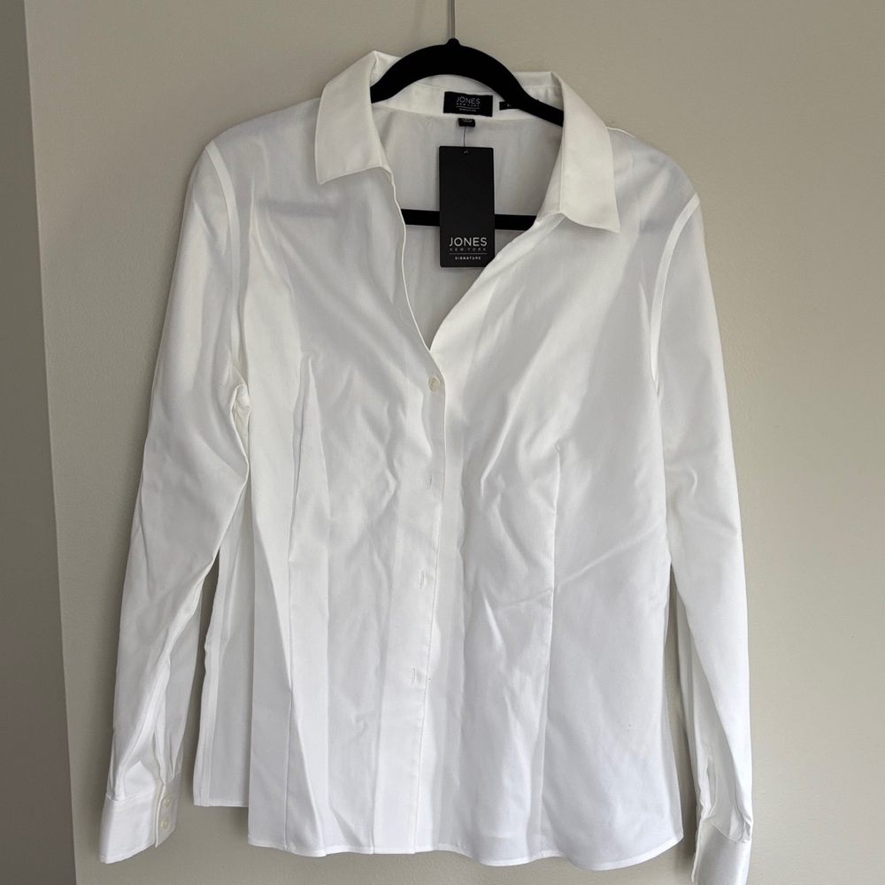 Jones New York Women's White Button Down Shirt